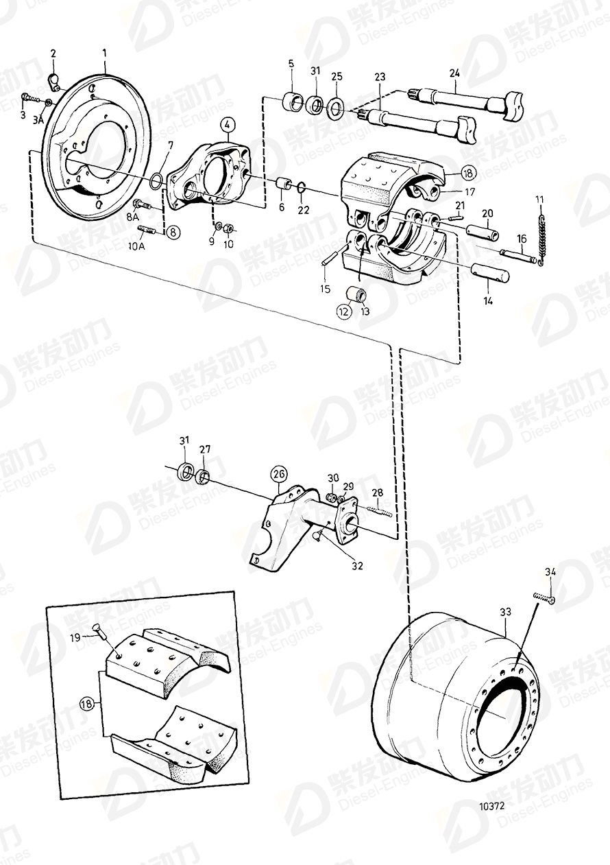 VOLVO brake drum 356158 Drawing